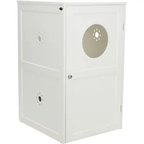XL domček na mačaciu toaletu, 2 poličky, MDF, 53 x 90 x 58 cm, biela